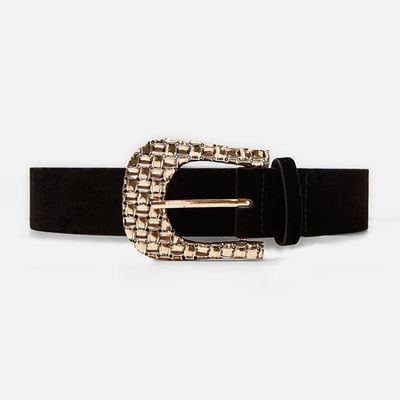 Velvet Belt With Braided Buckle from Zara