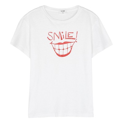 The Classic Tee Smile Cotton T-Shirt from RE/DONE