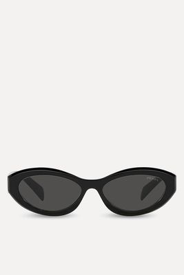 PR 26ZS Irregular-Frame Branded-Arm Acetate Sunglasses from Prada 