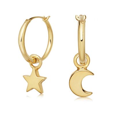 Mini Star Moon Charm Hoops from Missoma