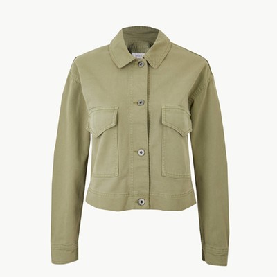 Pure Cotton Cropped Utility Jacket