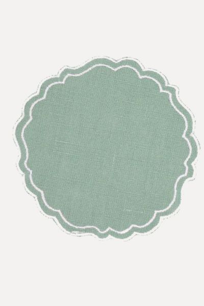 Greta Waxed Italian Linen Coaster from Rebecca Udall