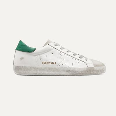 Superstar Distressed Leather & Suede Sneakers from Golden Goose