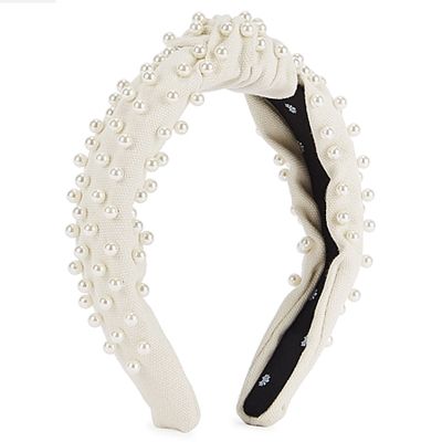 Ivory Embellished Canvas Headband from Lele Sadoughi