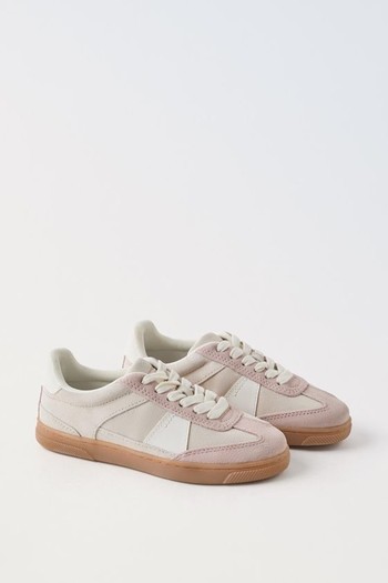 Split Suede Leather Sneakers from Zara