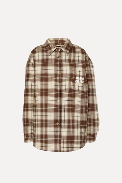 Checkered Shirt Jacket from Miu Miu