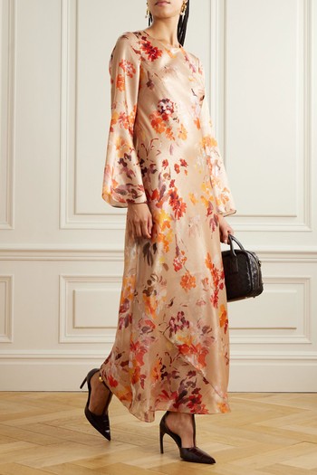 Transept Floral-Print Satin Maxi Dress from Aje