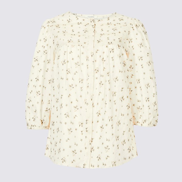 Pure Cotton Printed 34 Sleeve Blouse 