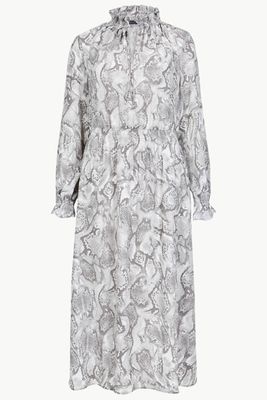 Animal Print Long Sleeve Shift Midi Dress from Marks & Spencer