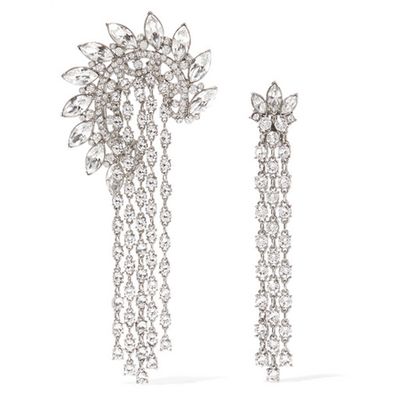 Silver Plated Crystal Earrings from Oscar De La Renta