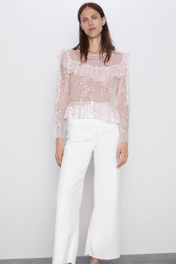 Ruffled Sequin Top from Zara