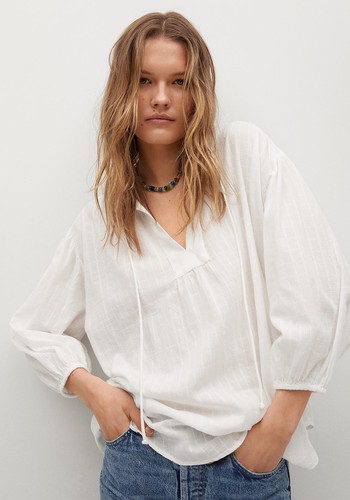 Textured Cotton Blouse from Mango