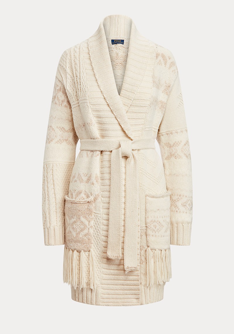 Patchwork Shawl-Collar Cardigan