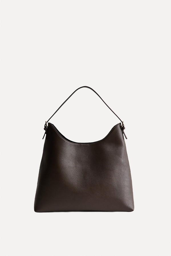 Faux Suede Scoop Top Tote Bag