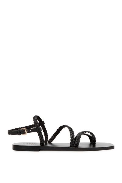 X Matteau Corfu Black Leather Thong Sandals from A.Emery X Matteau