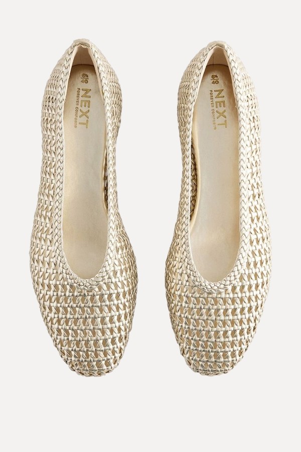 Round Toe Weave Ballerina Flats from Next