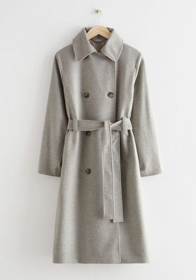 Relaxed Wool Blend Trench Coat from & Other Stories 