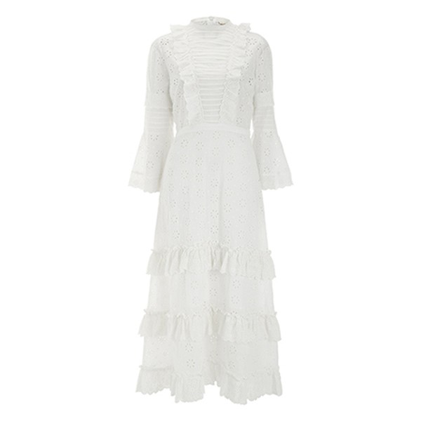 Broderie Anglaise Cotton Ruffled Midi Dress from ByTimo