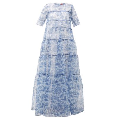 China Palm-Print Gauze Dress from Staud