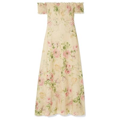 Iris Off-The-Shoulder Floral-Print Linen-Blend Maxi Dress from Zimmermann