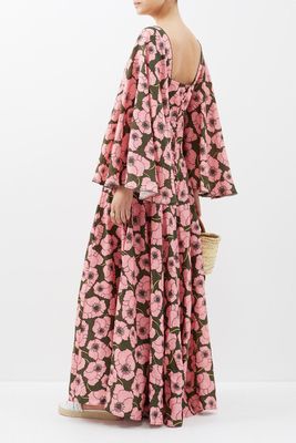 Cumbia Floral-Print Linen Maxi Dress from Agua by Agua Bendita