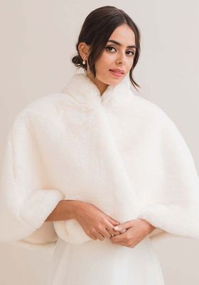 Ivory Faux Fur Cape from Liberty In Love
