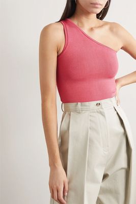 Cropped One-Shoulder Stretch-Knit Top from Calle Del Mar