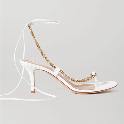 Chain-Embellished Leather Sandals from Gianvito Rossi