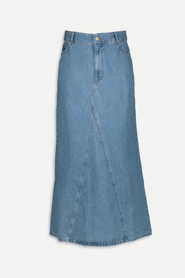 Light Wash Justine Maxi Denim Skirt