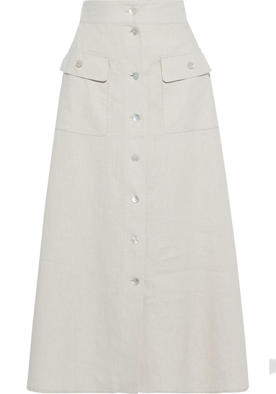 Michelle Linen Midi Skirt