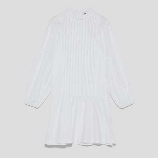 Poplin Dress With Pleats from Zara