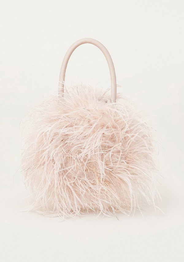 Zadie Feather Bag Oyster/Silver