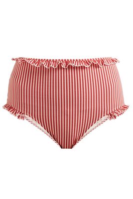 The Leslie Striped High-Rise Bikini Briefs from Solid & Striped