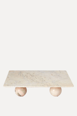 Vintage Italian Marble Low Coffee Table With Hand Carved Ball Feet from Anna Unwin