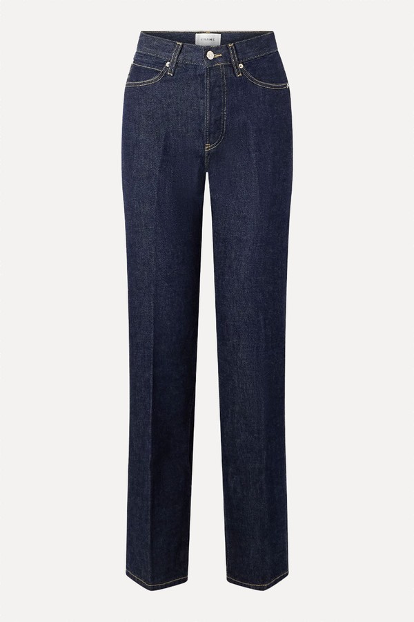 Vertical High-Rise Straight-Leg Jeans from Frame