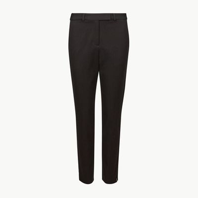 Cotton Blend Ankle Grazer Trousers