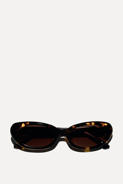 Oval Tortoiseshell-Effect Sunglasses