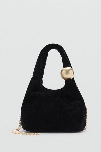 Velvet Bag With Ball Detail from Mango