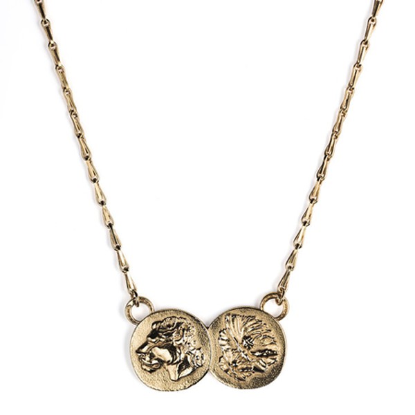 Lioness Double Coin Pendant from Mikaela Lyons