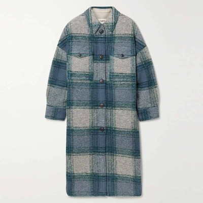 Gabrion Oversized Checked Brushed Wool-Blend Felt Coat from Isabel Marant Etoile