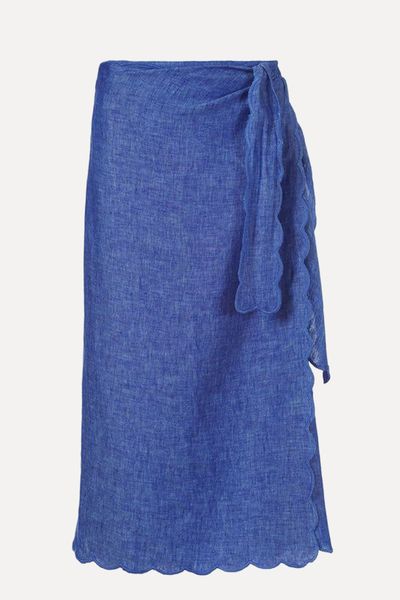 Scallop Edge Judy Linen Skirt from Rae Feather