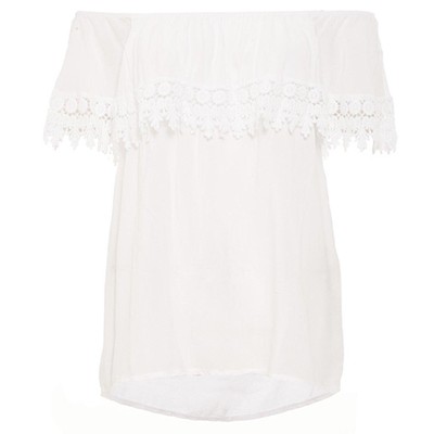 Quiz White Bardot Top