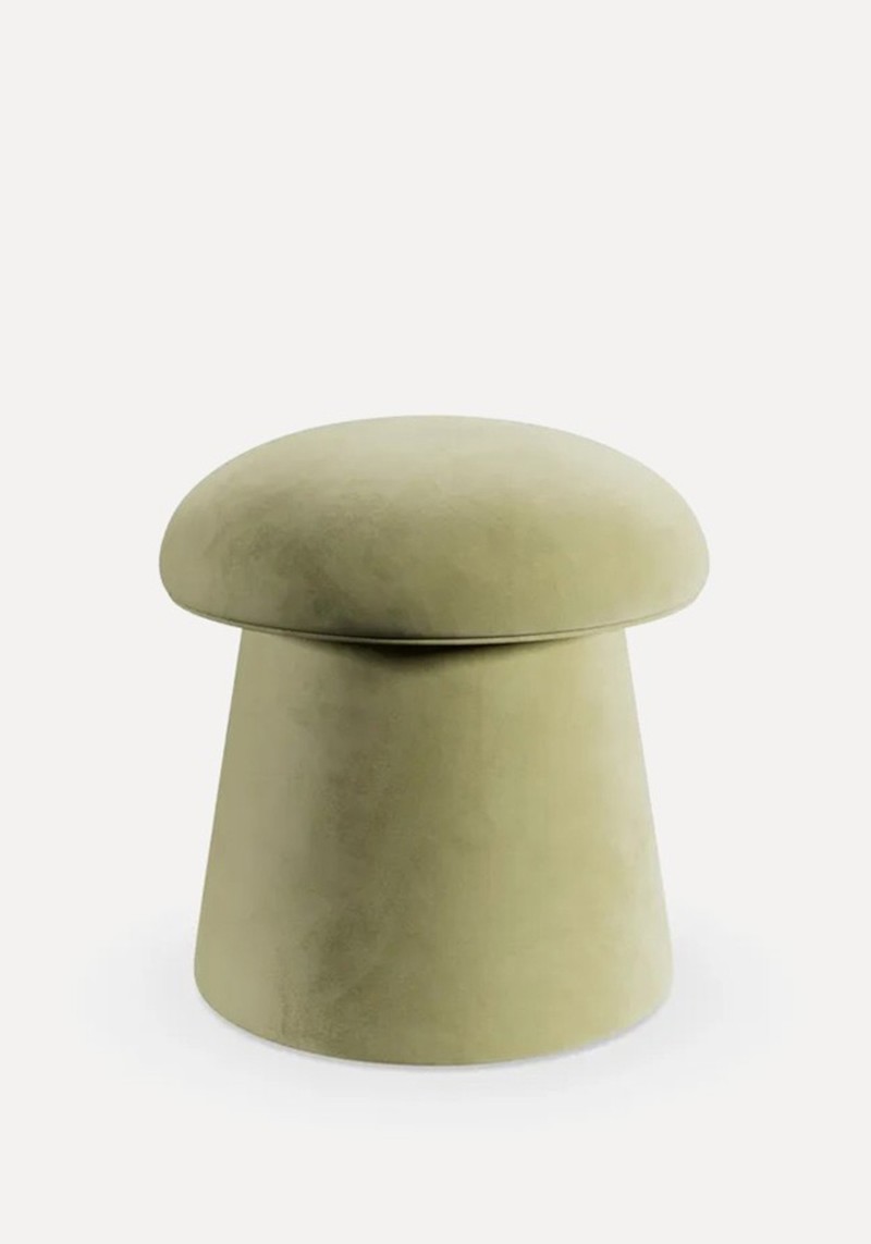 Mushroom Velvet Storage Footstool 