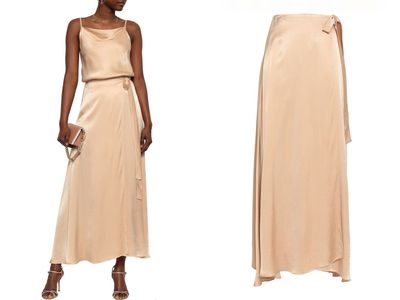 Crepe-Satin Maxi Wrap Skirt from Les Heroines