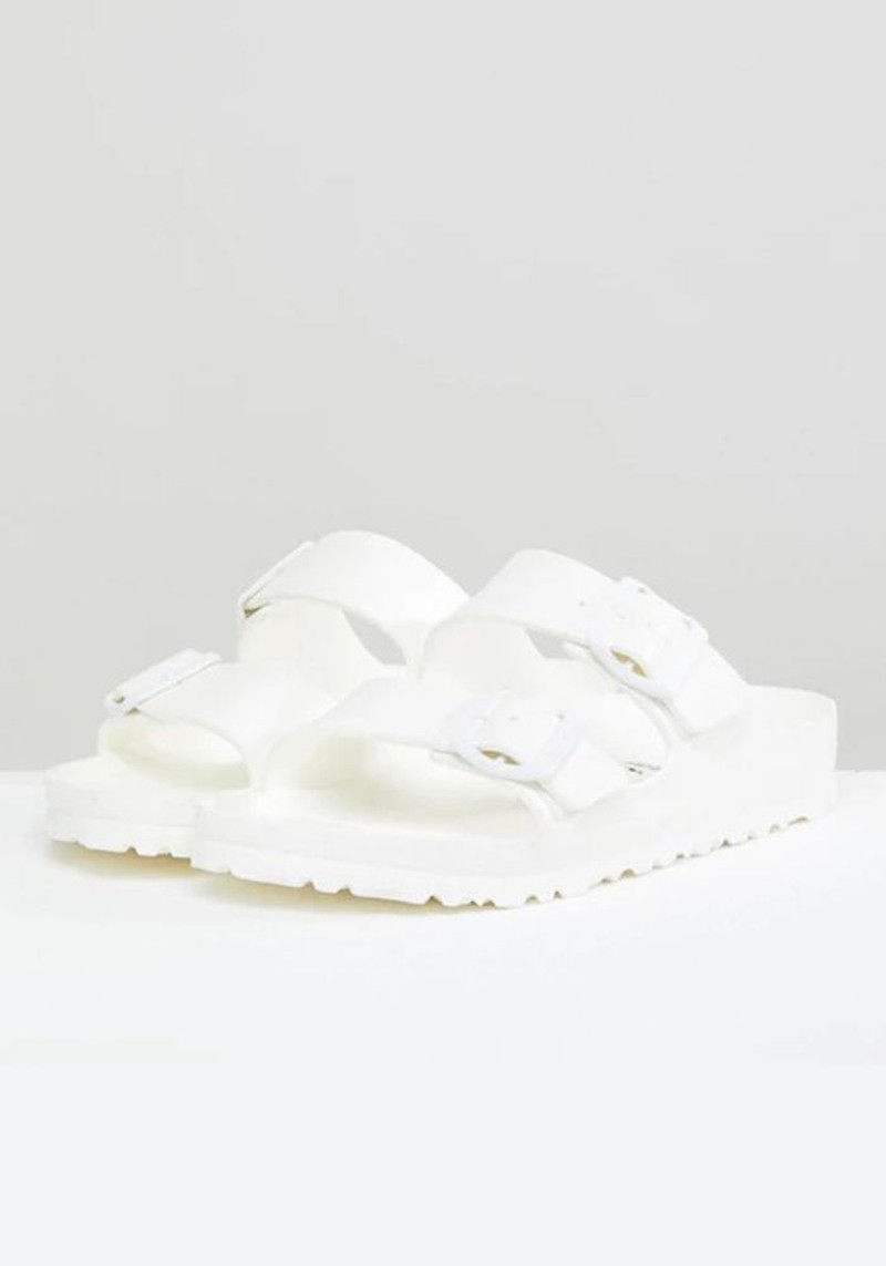Arizona Eva White Flat Sandals from Birkenstock