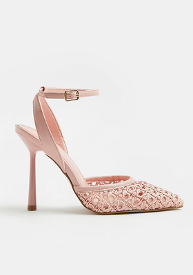 Pink Woven Court Shoes from River Island