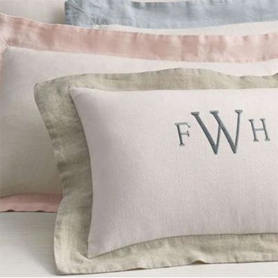 Personalised Linen Breakfast Pillow from The Linen Works