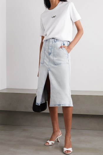 + NET SUSTAIN Paneled Organic Denim Skirt from Stella McCartney