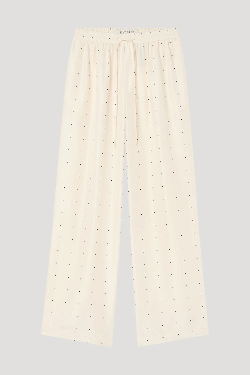 Relaxed Silk Dotted Trousers from Róhe