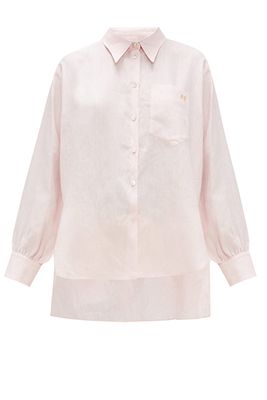 Logo-Embroidered Linen Shirt from Hillier Bartley